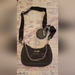 Steve Madden Black Glitter Shoulder/Crossbody Bag